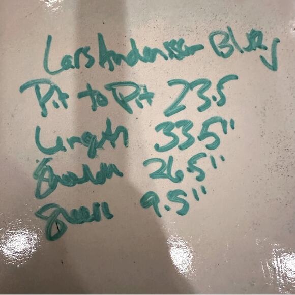 Lars Andersson BLUE Wool Designer Knit V Neck Lagenlook Tunic Sweater Medium - Picture 8 of 9